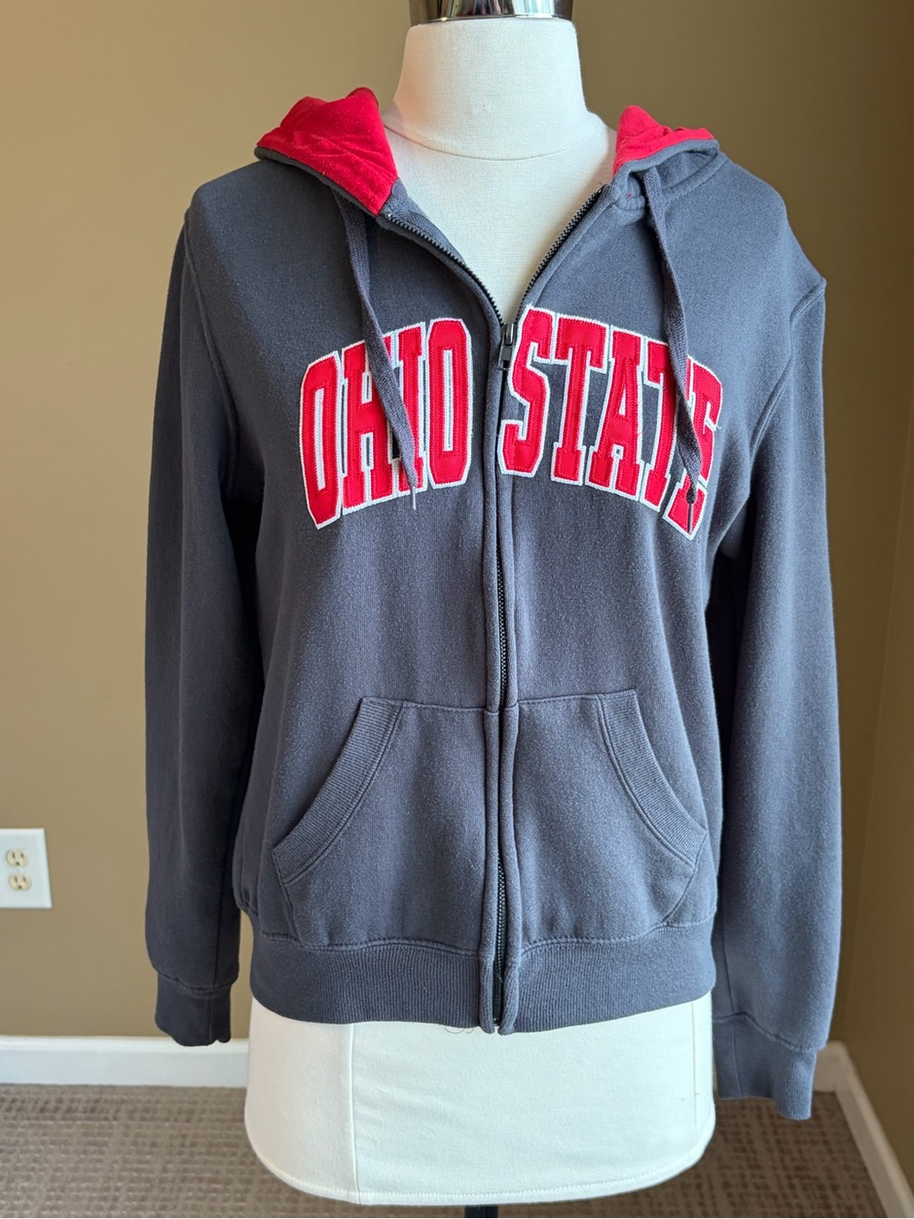Ohio State Buckeyes Women’s Full Zip Hoodie, Small, Collegiate Football Varsity